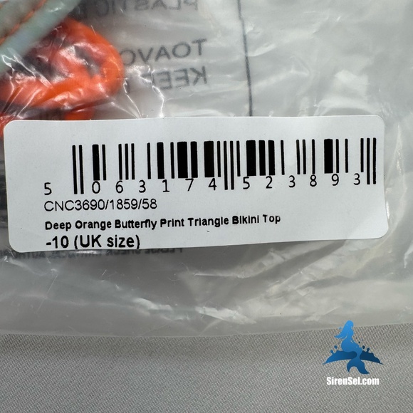 1115 NWT PrettyLittleThing Deep Orange Butterfly Triangle Bikini Top - Size 6 - Picture 9 of 11